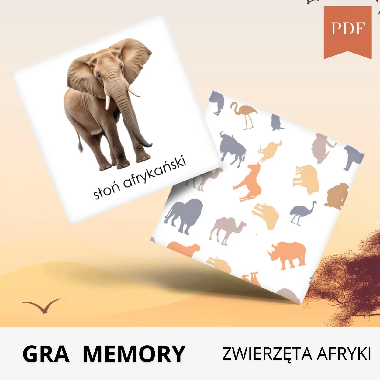 gra Memory Zwierzęta Afryki