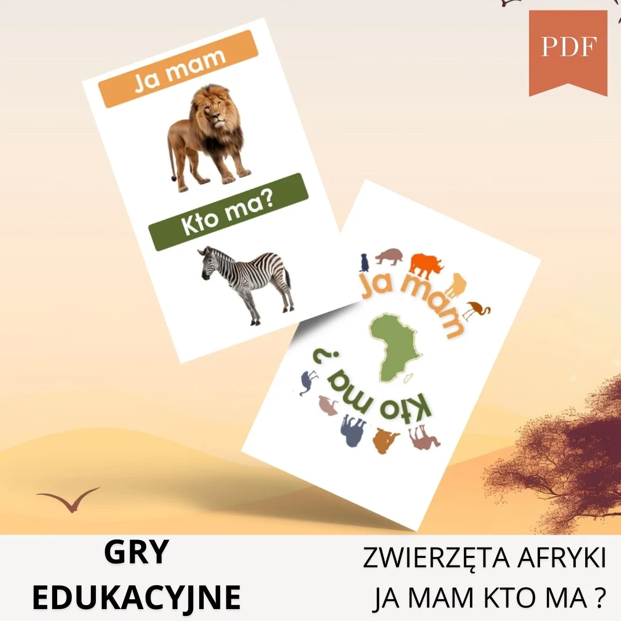 Ja mam kto ma zwierzęta Afryki do druku