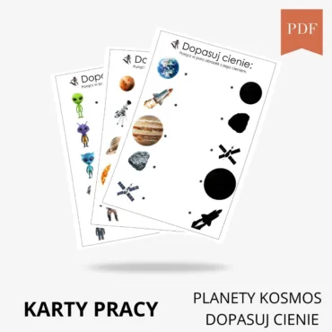 Dopasuj cienie do obrazków Kosmos i Planety