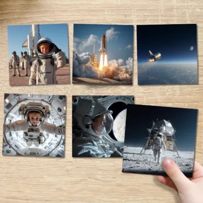 Historyjka obrazkowa wyprawa na Księżyc