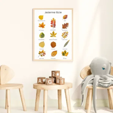 Jesienne liście plakat dekoracja jesienna druku