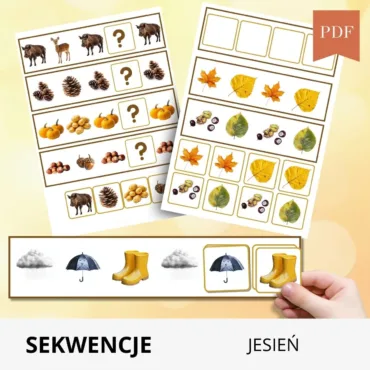 Jesienne sekwencje do druku ćwiczenia lewopółkulowe