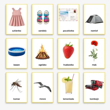 Karty Obrazkowe Flashcards Lato i wakacje