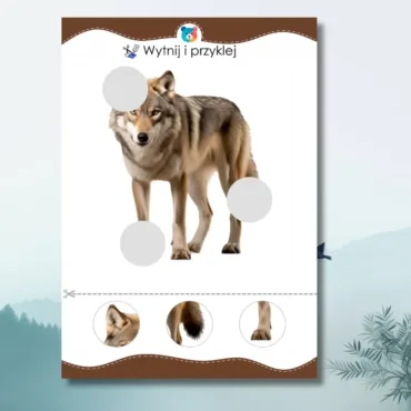 Kreatywna zabawa dla dzieci – wycinanie i przyklejanie leśnych zwierząt PDF