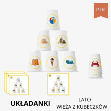 Letnie wieże z kubeczków do druku