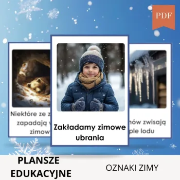 Oznaki zimy plansze edukacyjne dla dzieci