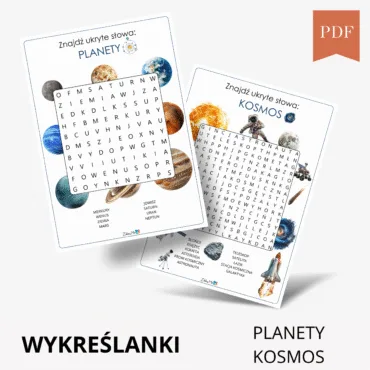 Planety i Kosmos Wykreślanki do druku PDF