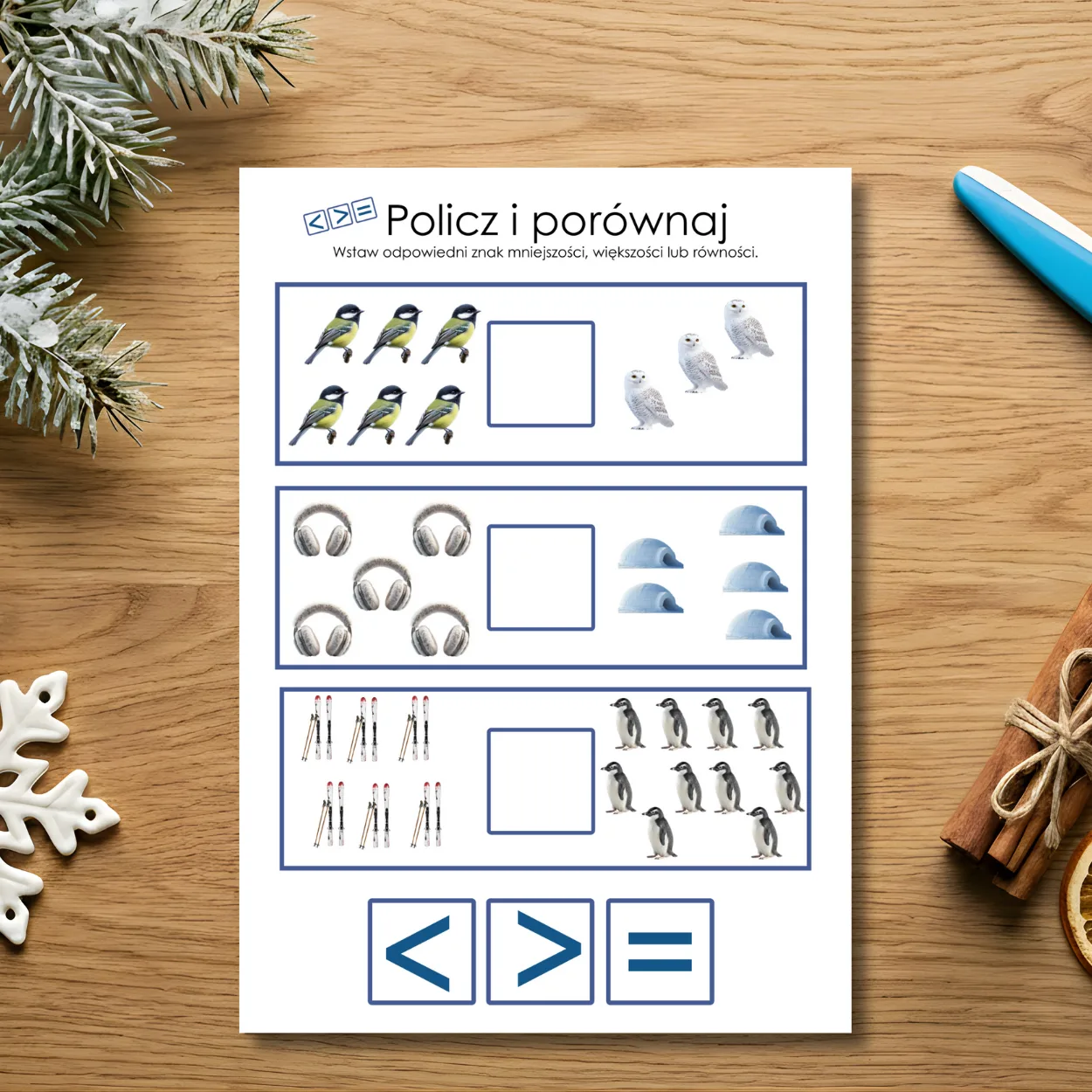 Policz i porównaj Zima katry pracy do druku