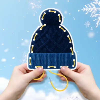 Przeplatanka zima z czapka cwiczenia reki dla dzieci