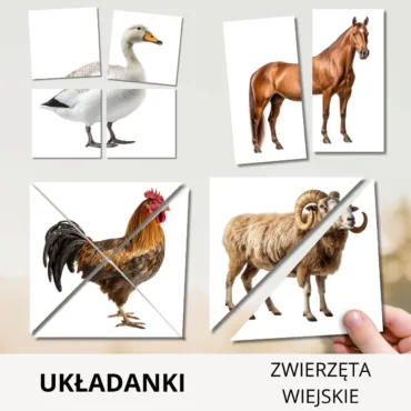Puzzle edukacyjne zwierzęta wiejskie