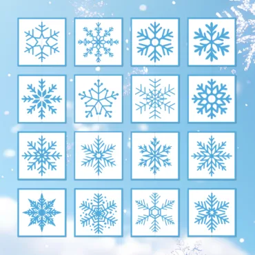 Śnieżynki puzzle dla dzieci – dopasowywanie połówek płatków śniegu