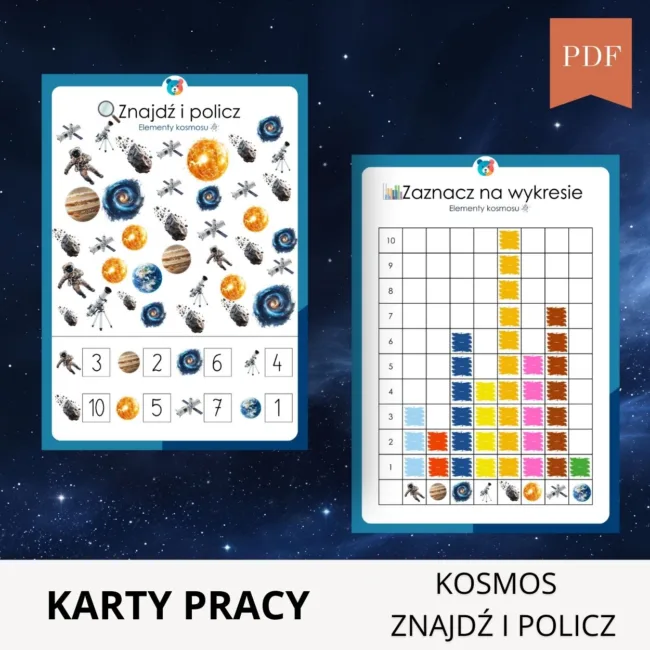 Układ Słoneczny wyszukiwanka kosmos dla dzieci do druku
