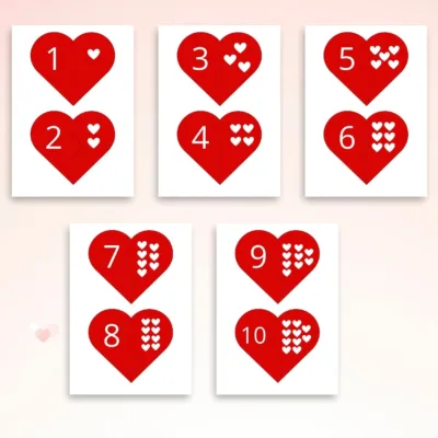 Walentynkowe puzzle do druku z liczbami dla dzieci