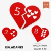 Walentynkowe serca puzzle do druku liczenie do 10