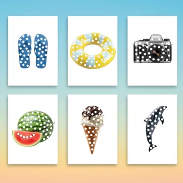 Wyklejanki lato do druku – szablon z lodami do wyklejania