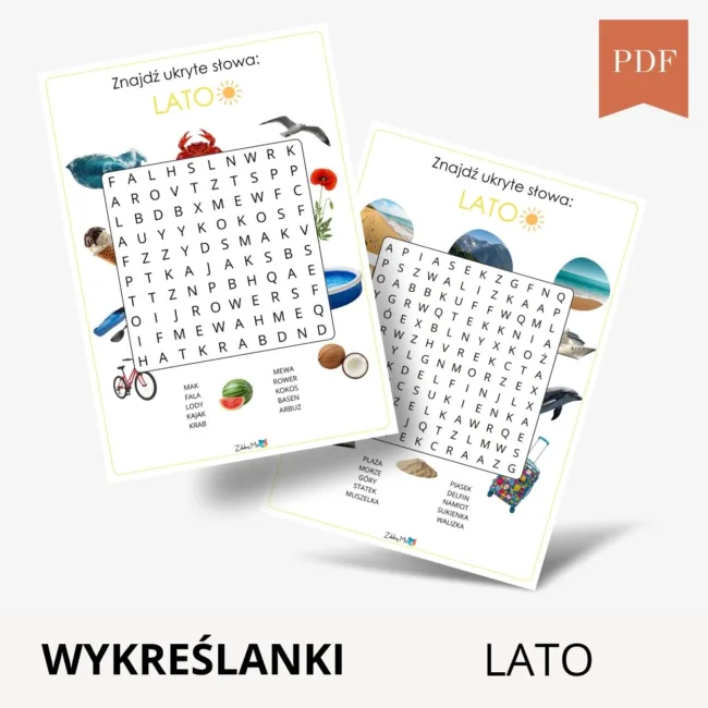 Wykreślanka lato do druku pdf