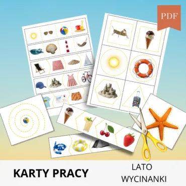 Wzory do wycinania dla dzieci – lato, plaża, słońce, lody