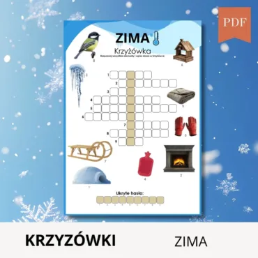 Zima krzyżówka do wydruku