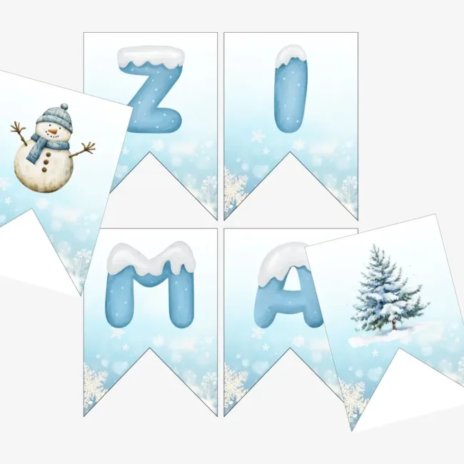 Zimowa dekoracja girlanda do druku