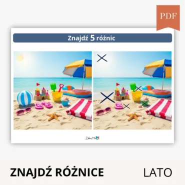 Znajdź różnice Lato i Wakacje do druku PDF