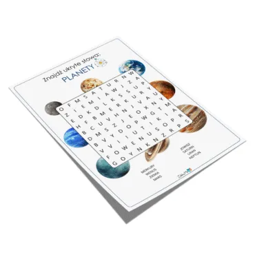 Znajdź ukryte słowa planety i kosmos