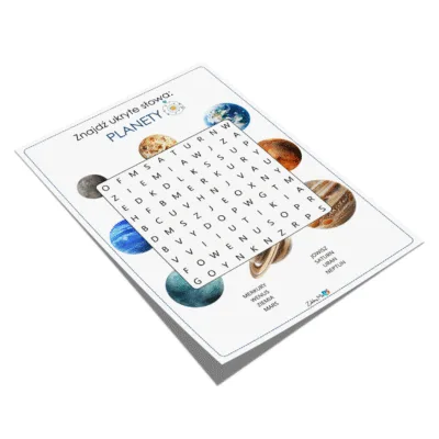 Znajdź ukryte słowa planety i kosmos