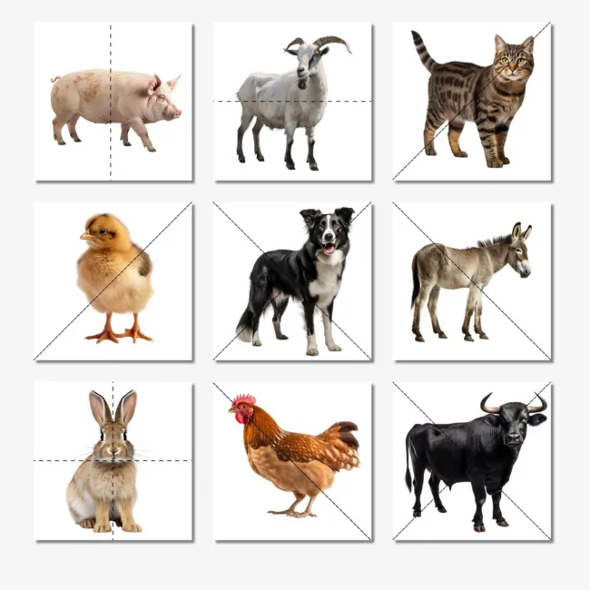 Zwierzęta na wsi puzzle do druku