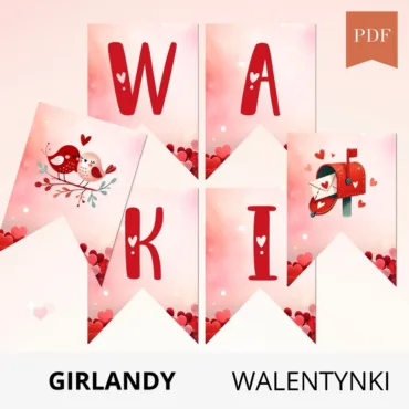 girlanda walentynki do druku