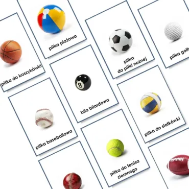 karty obrazkowe z piłkami do wydruku