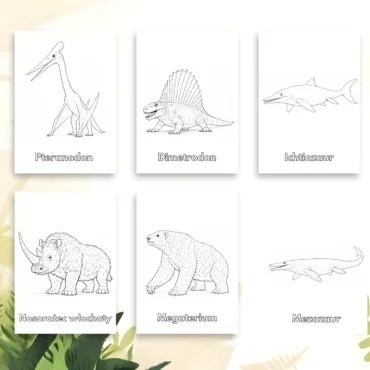 kolorowanki prehistoryczne dla przedszkolaka