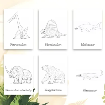 kolorowanki prehistoryczne dla przedszkolaka