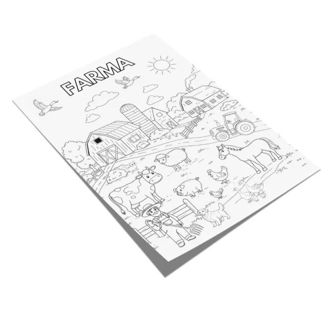 kolorowanki wiejskie podwórko