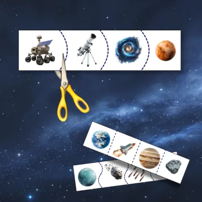 kosmiczne wycinanki ćwiczenie wycinania nożyczkami