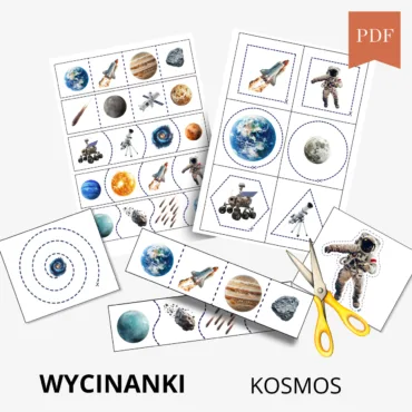kosmos wycinanki do druku PDF dla dzieci