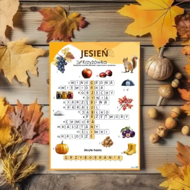 krzyżówka jesienna do druku elementy jesieni