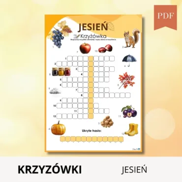 krzyżówka jesienna do wydruku PDF