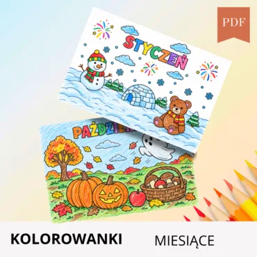 miesiące kolorowanki dla dzieci do druku