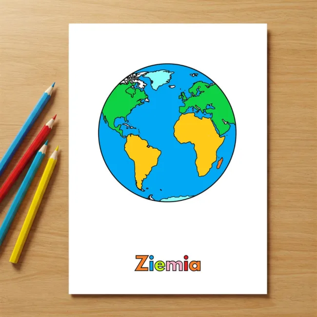 planeta ziemia kolorowanka