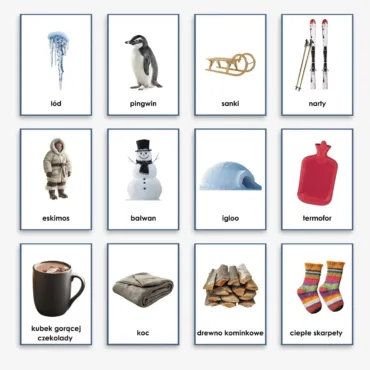 plansze dydaktyczne i materiały do nauki o zimie i jej symbolach