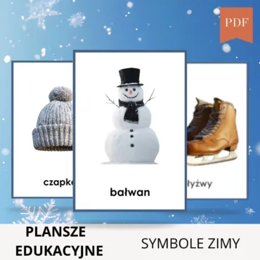 plansze dydaktyczne zima w przedszkolu do druku PDF