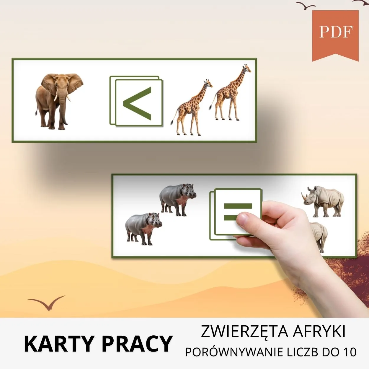 porownywanie-liczb-karty-pracy-dla-uczniow-Motyw-zwierzeta-Afryki