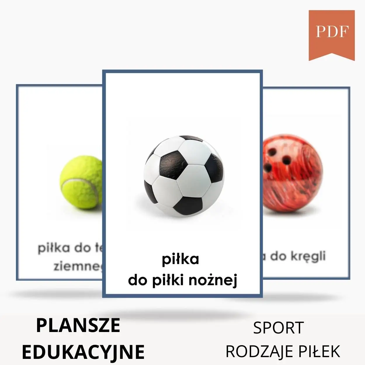 rodzaje piłek w sporcie plansze edukacyjne do wydruku PDF