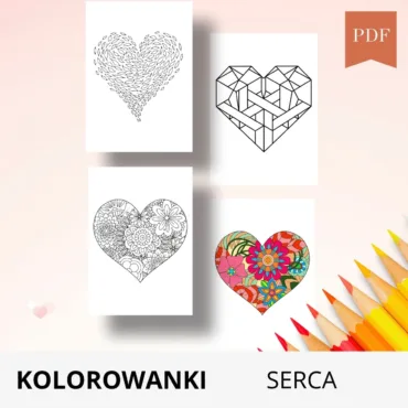 serca walentynkowe do druku