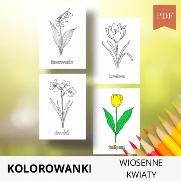 wiosenne kwiaty kolorowanka