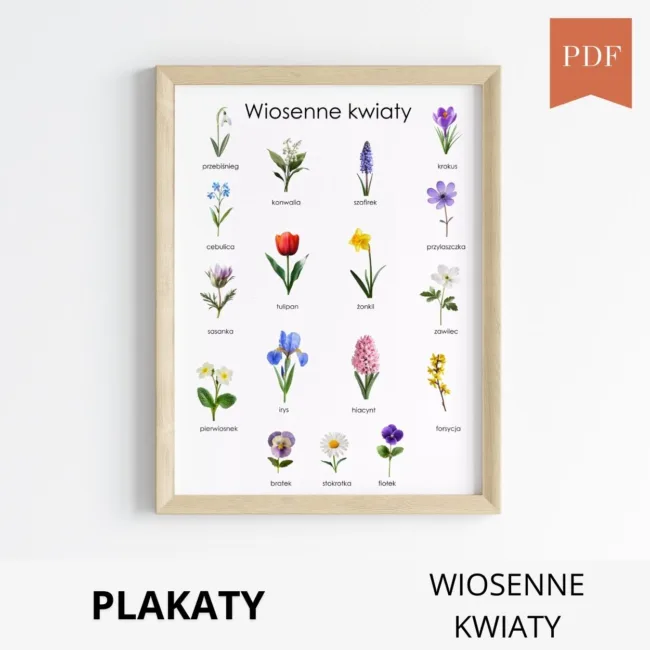 wiosenne kwiaty plakat do druku PDF