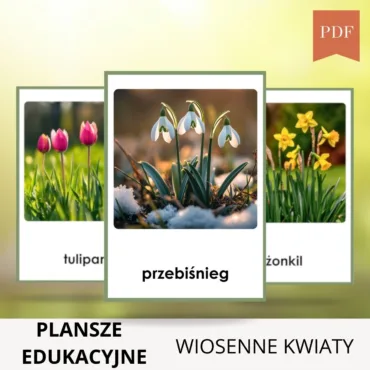 wiosenne kwiaty plansze do druku