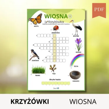 wiosna krzyżówka dla dzieci