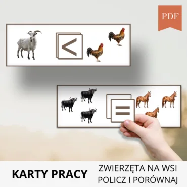 zwierzęta wiejskie porównywanie liczb do 10